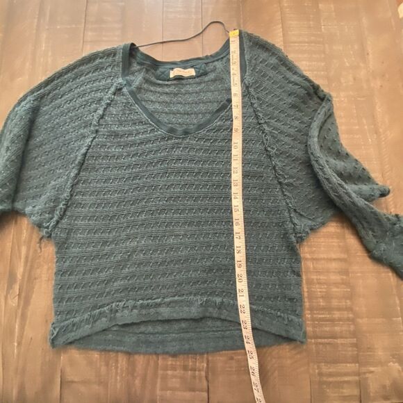 Free People We‎ The Free Teal Thien's Hacci Sweater Top Size Small - Picture 10 of 13